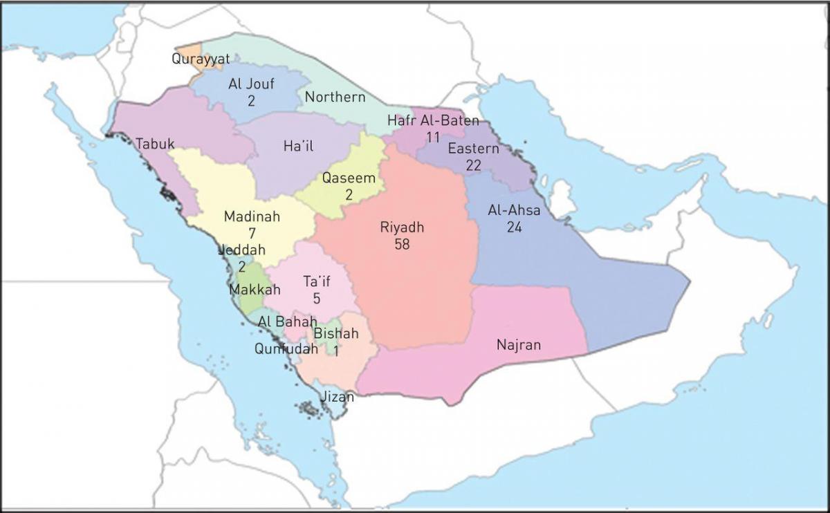 Kartet av al ahsa Saudi-Arabia