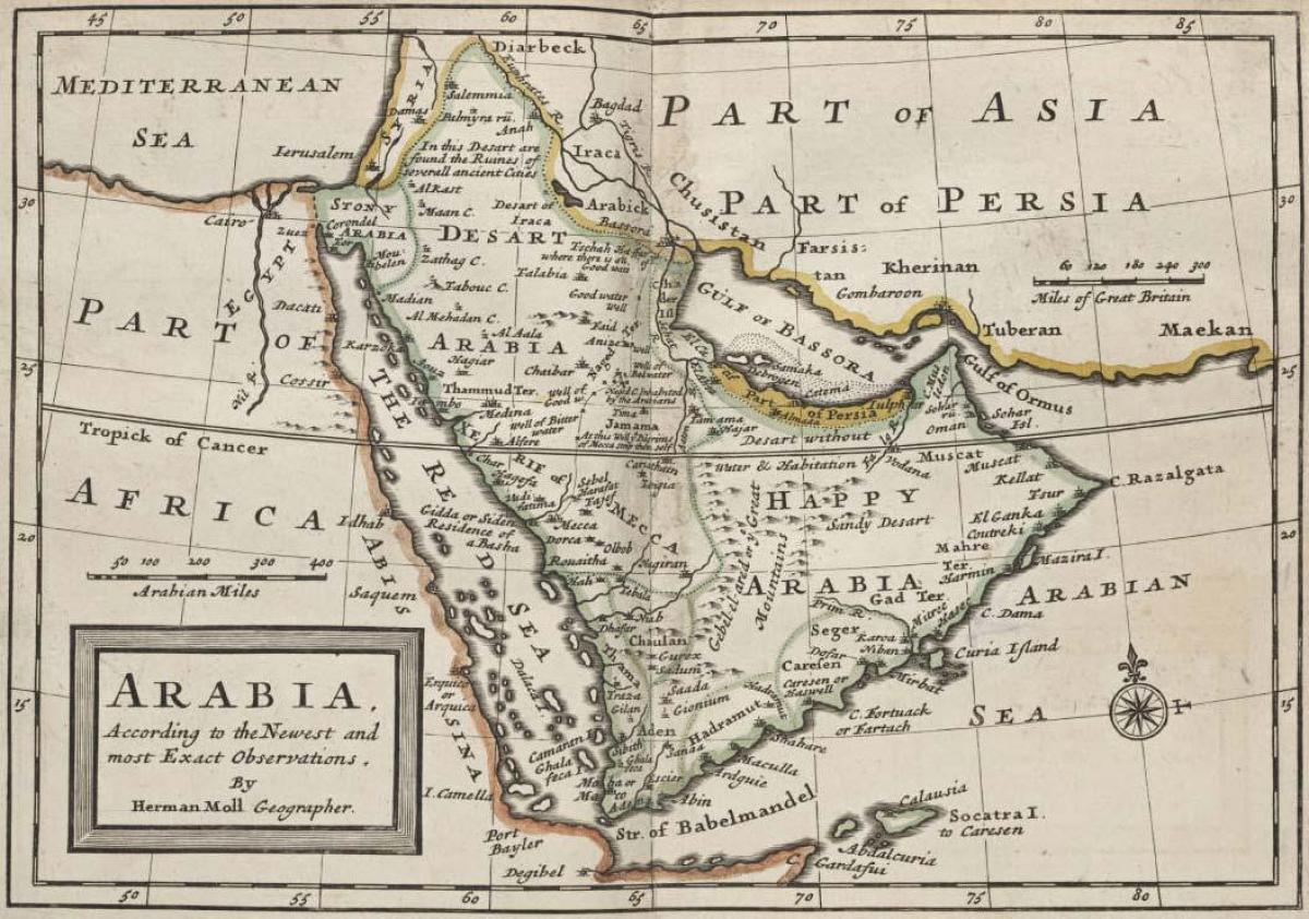 Kart over gamle Saudi-Arabia
