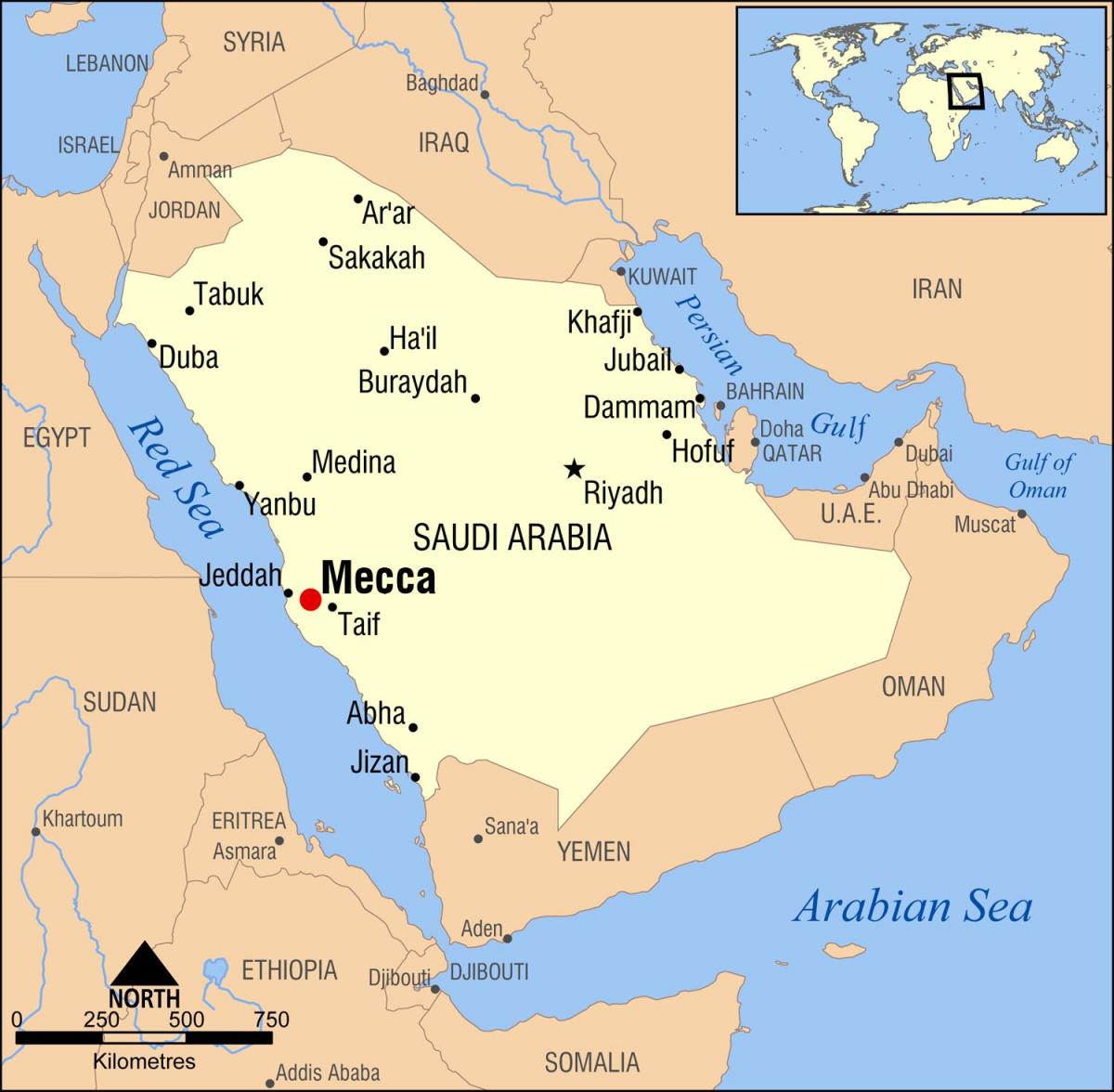 kart i mekka i Saudi-Arabia