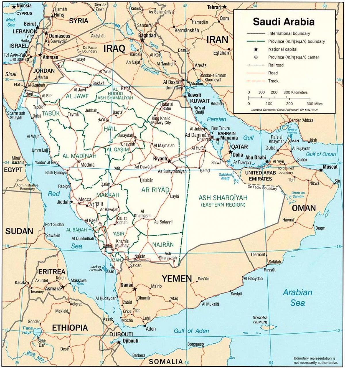 Kart av Saudi-Arabia politiske