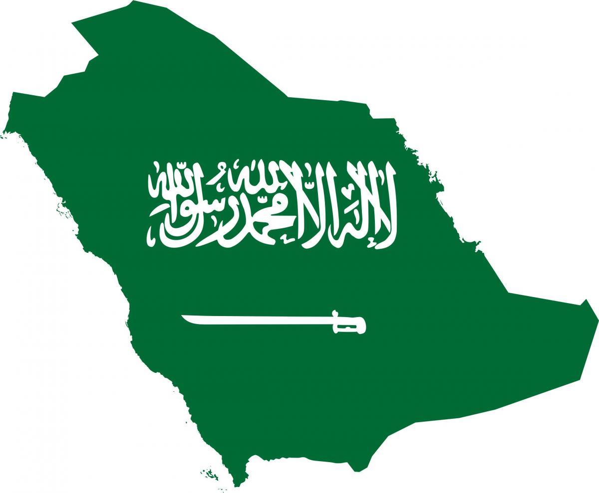 Saudi-Arabia kart flagg