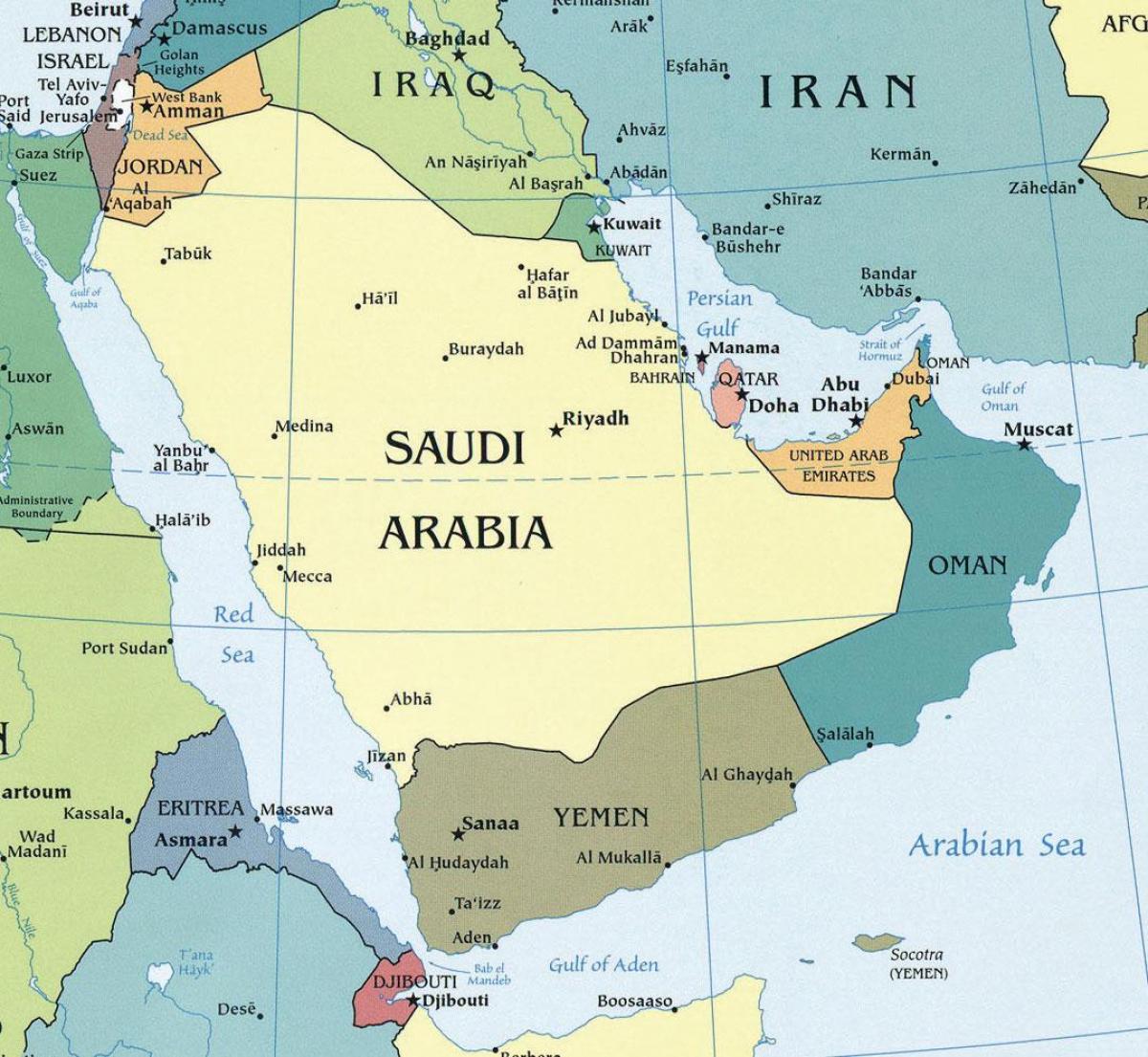 Kart av Saudi-Arabia beliggenhet