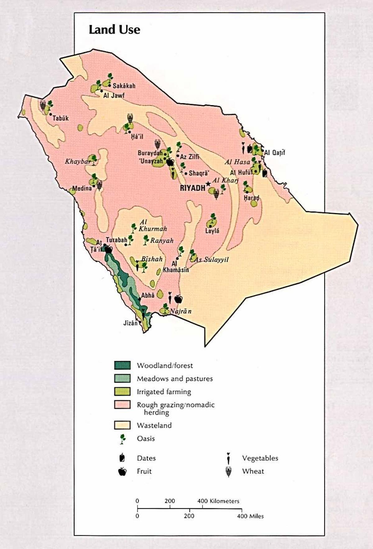 Kart av Saudi-Arabia naturressurser