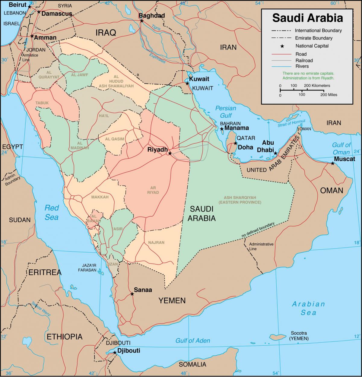 Kart av Saudi-Arabia provinser