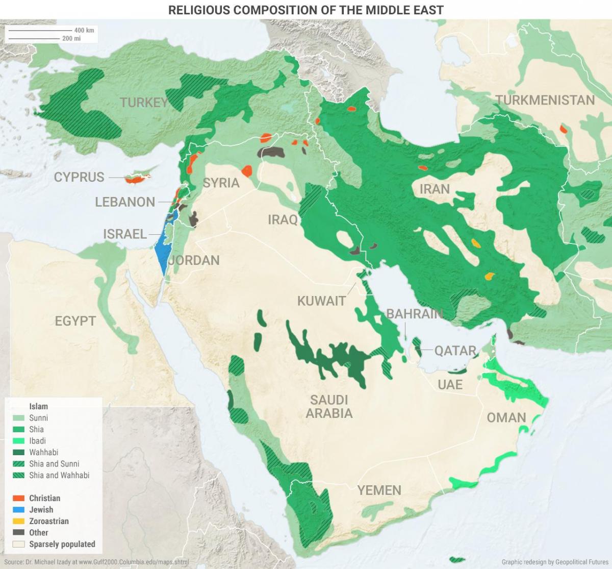 Kart av Saudi-Arabia religion