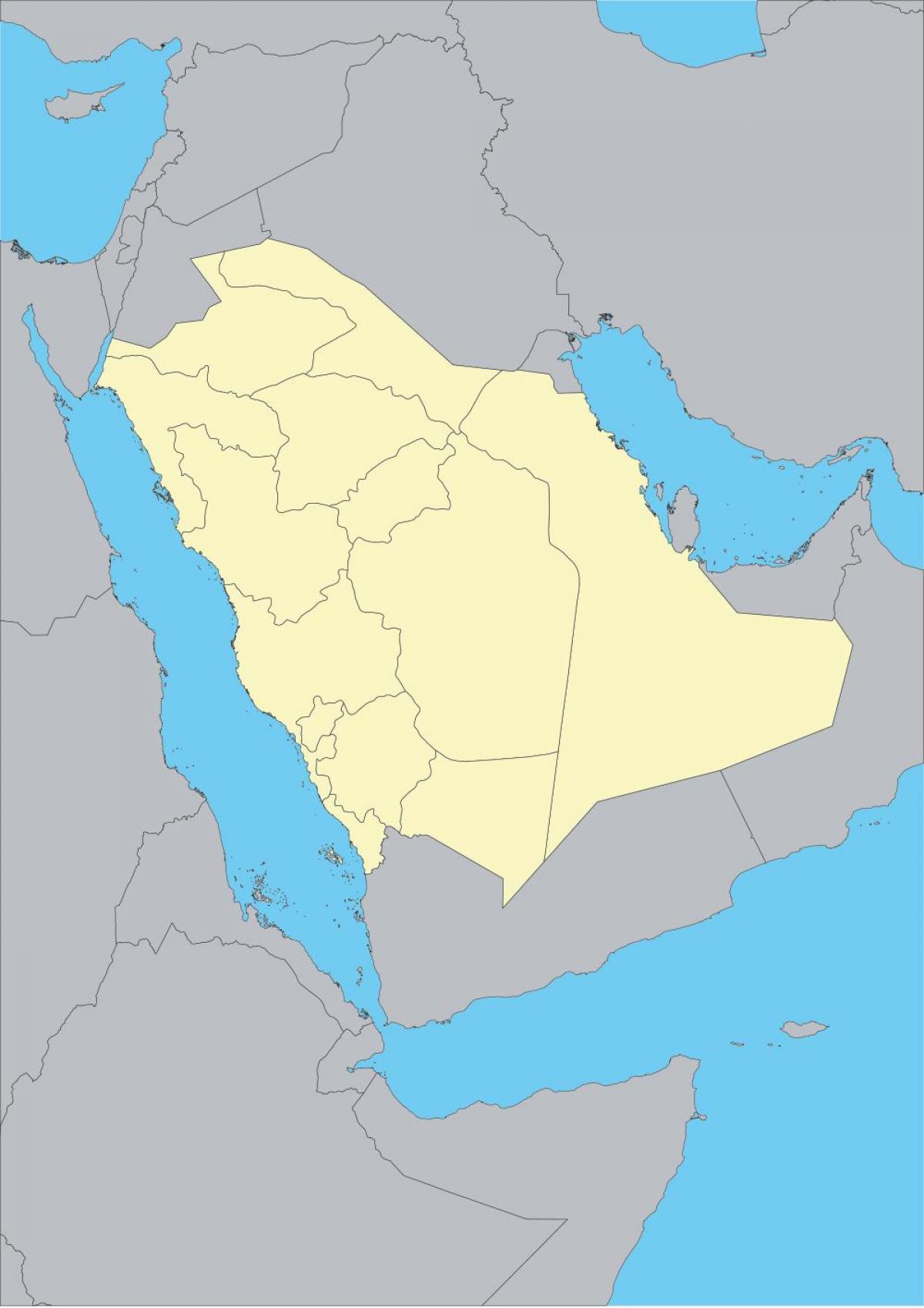 Kart av Saudi-Arabia omrisset