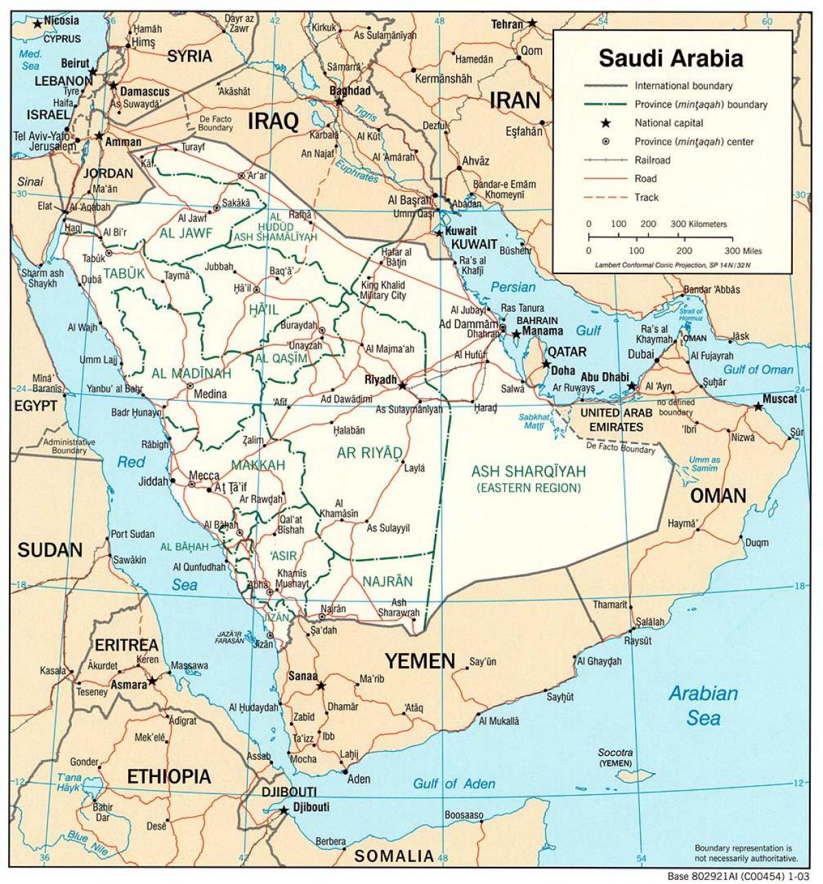 Saudi-Arabia veier kart