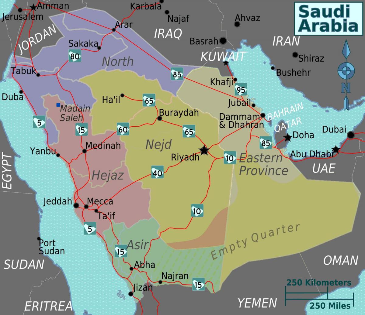 Kart over turaif Saudi-Arabia