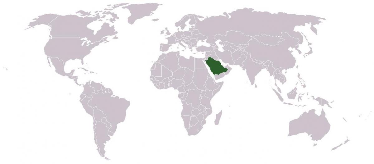 Saudi-Arabia på et verdenskart