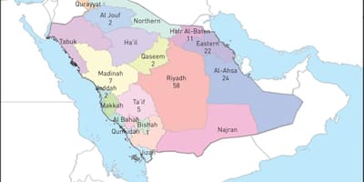 Kartet av al ahsa Saudi-Arabia