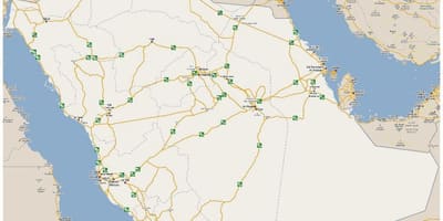 Kart av detaljerte Saudi-Arabia