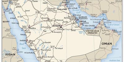 Kart av dhahran Saudi-Arabia 