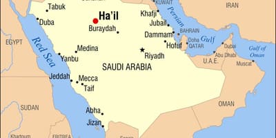 Kart av hagl Saudi-Arabia
