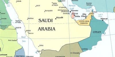 Kart av Saudi-Arabiske halvøy