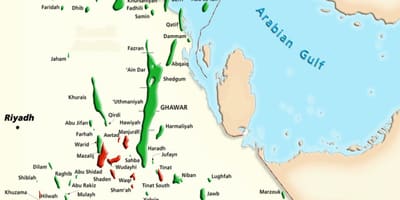 Kart over manifa Saudi-Arabia