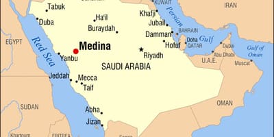 Kart av medina i Saudi-Arabia