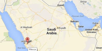 Kart over mekka i Saudi-Arabia