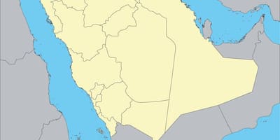 Blank kart over Saudi-Arabia