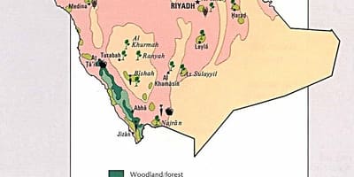 Kart av Saudi-Arabia naturressurser