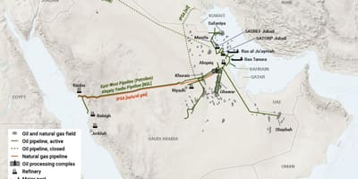 Saudi-Arabia olje kart