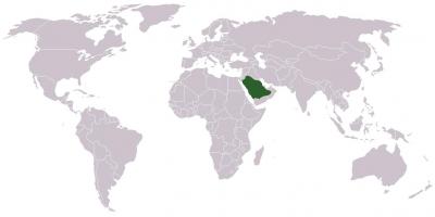 Saudi-Arabia på et verdenskart