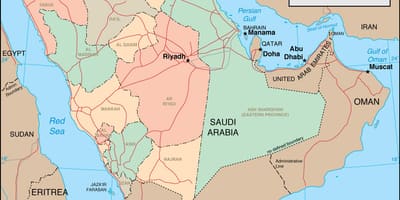 Saudi-Arabia regioner kart