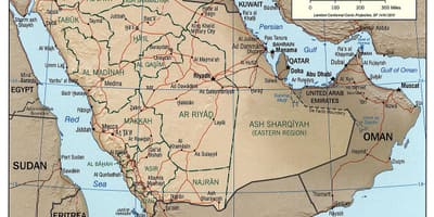 Kart av Saudi-Arabia river